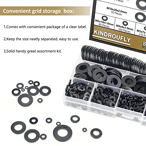 9 Sizes Nylon Flat Washers Assortment Kit M555