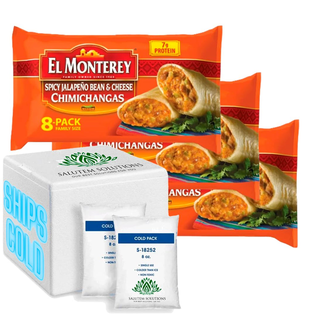 Spicy Jalapeno Bean & Cheese Chimichangas, 32 oz, 8 Count, Pack of 3 Q754