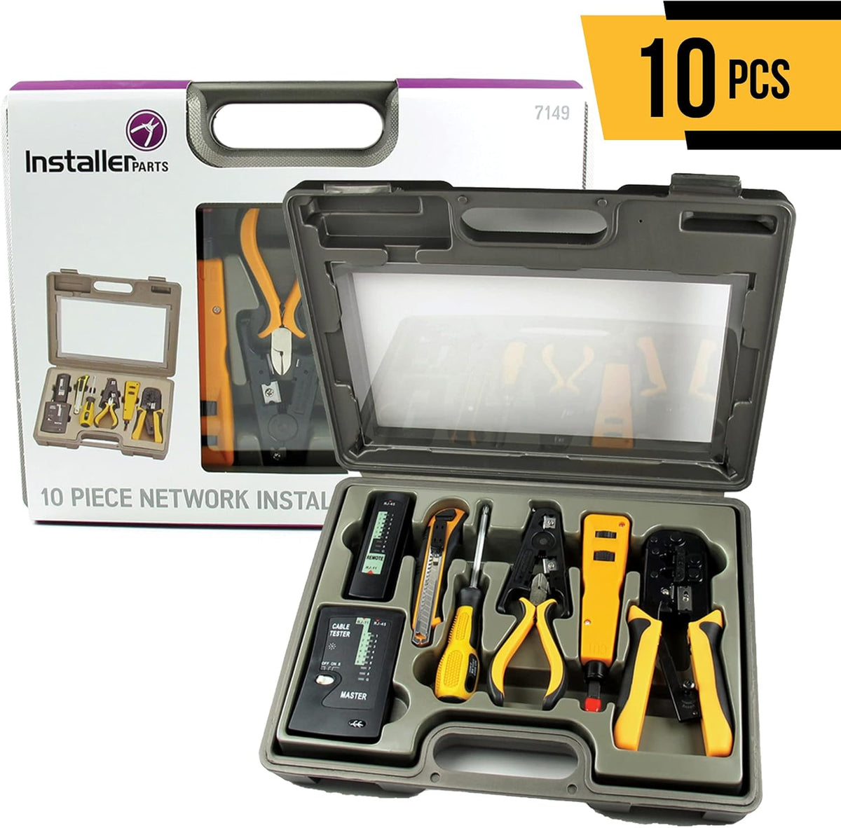 10 in 1 Network Installation Tool Kit with Hard Case I252