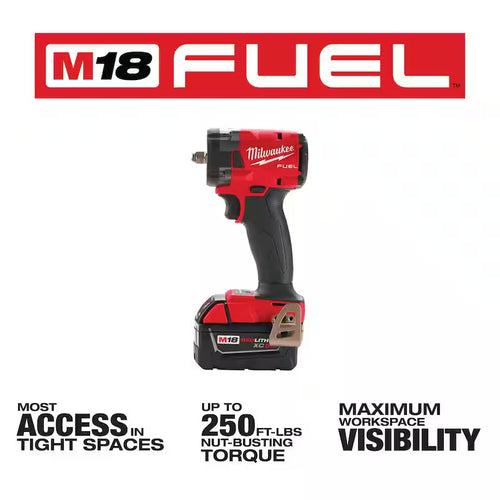 18V Lithium-Ion Brushless Cordless Compact Impact Wrench Kit U721413