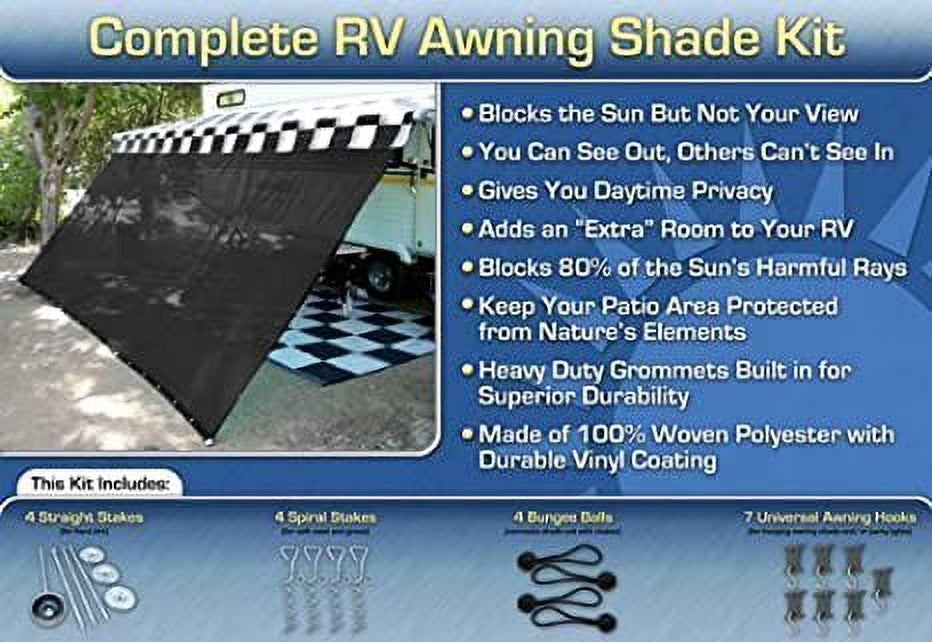 Black Motorhome Awning Shade Kit 7x16 J709
