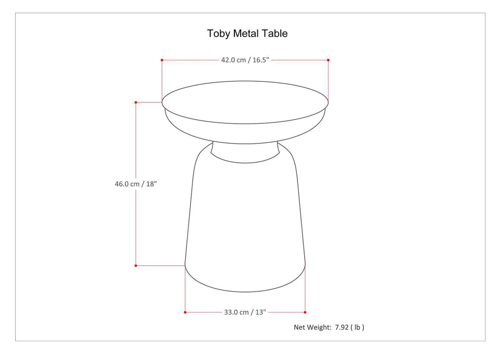 16 inch Metal Accent Side Table O19158