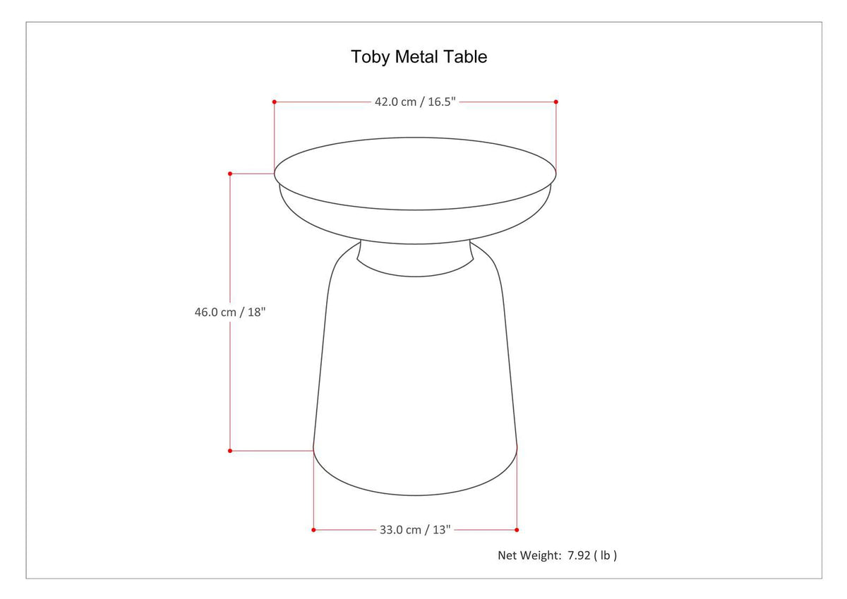 16 inch Metal Accent Side Table O19158