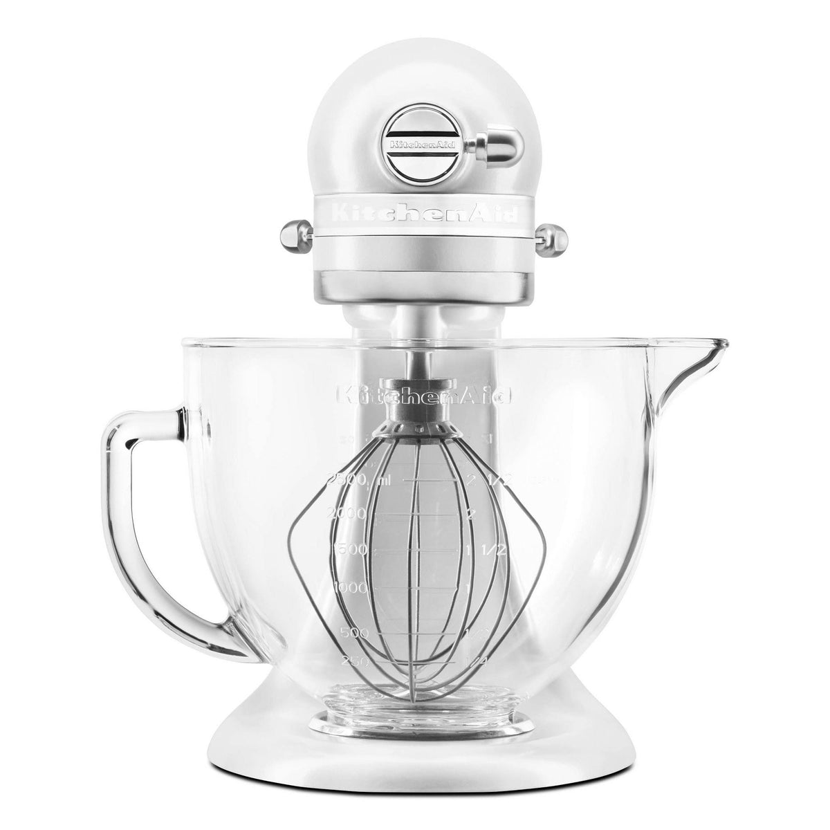 5-Quart Matte White Glass Bowl Stand Mixer X351