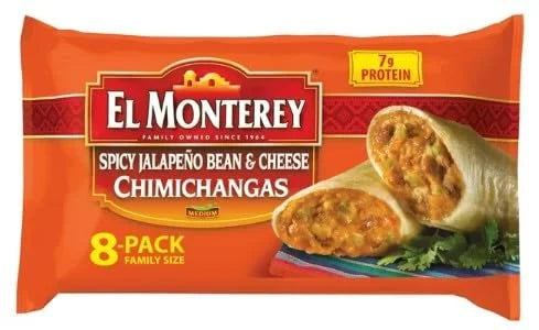 Spicy Jalapeno Bean & Cheese Chimichangas, 32 oz, 8 Count, Pack of 3 Q754