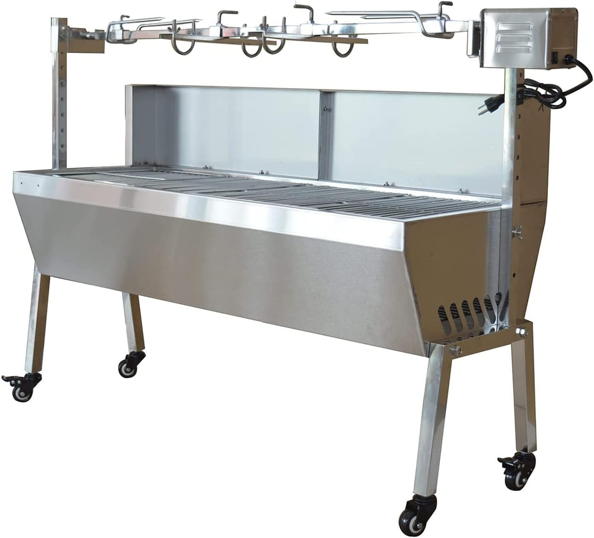 46 Inch Stainless Steel BBQ Charcoal Spit Rotating Grill Roaster E104