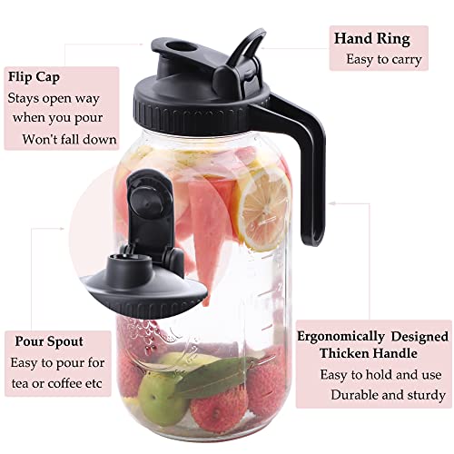 64 OZ Glass Pitcher With Pour Spout Lids G1440