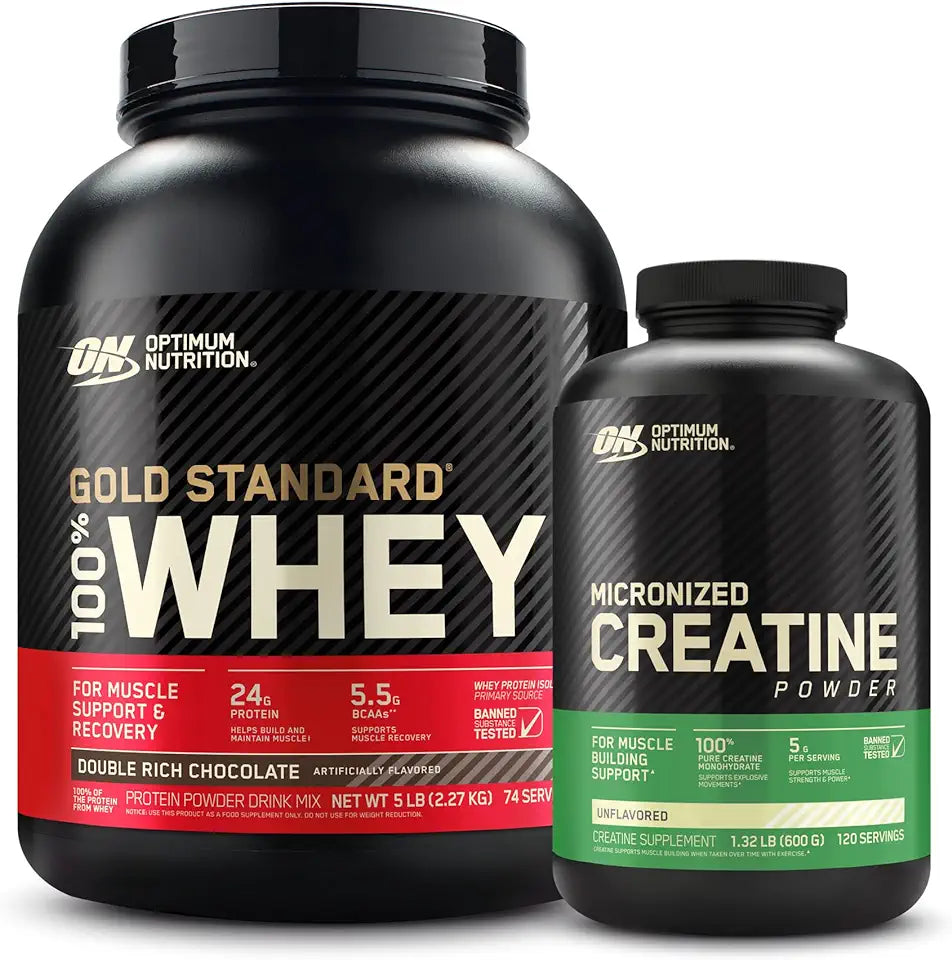 Double Rich Chocolate Whey Protein Powder with Unflavored Creatine Monohydrate B4544