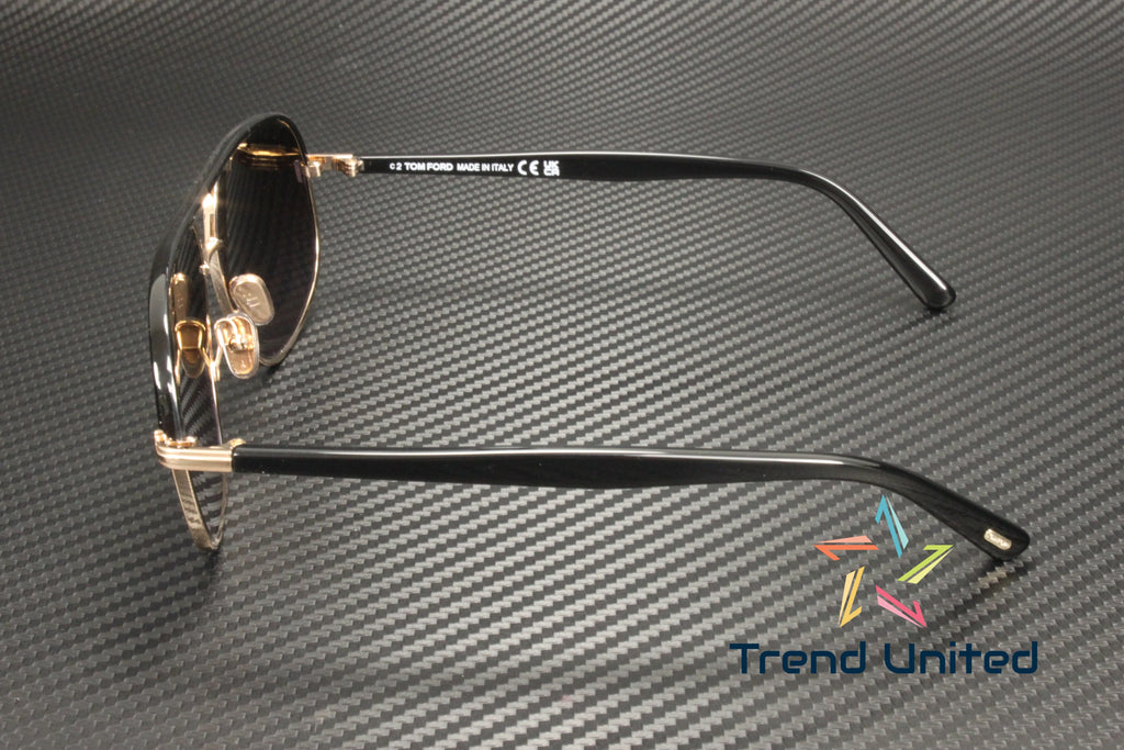 Metal Shiny Rose Gold Gradient Smoke 59 mm Sunglasses X154