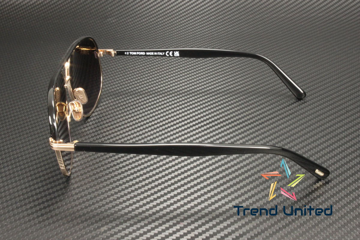 Metal Shiny Rose Gold Gradient Smoke 59 mm Sunglasses X154