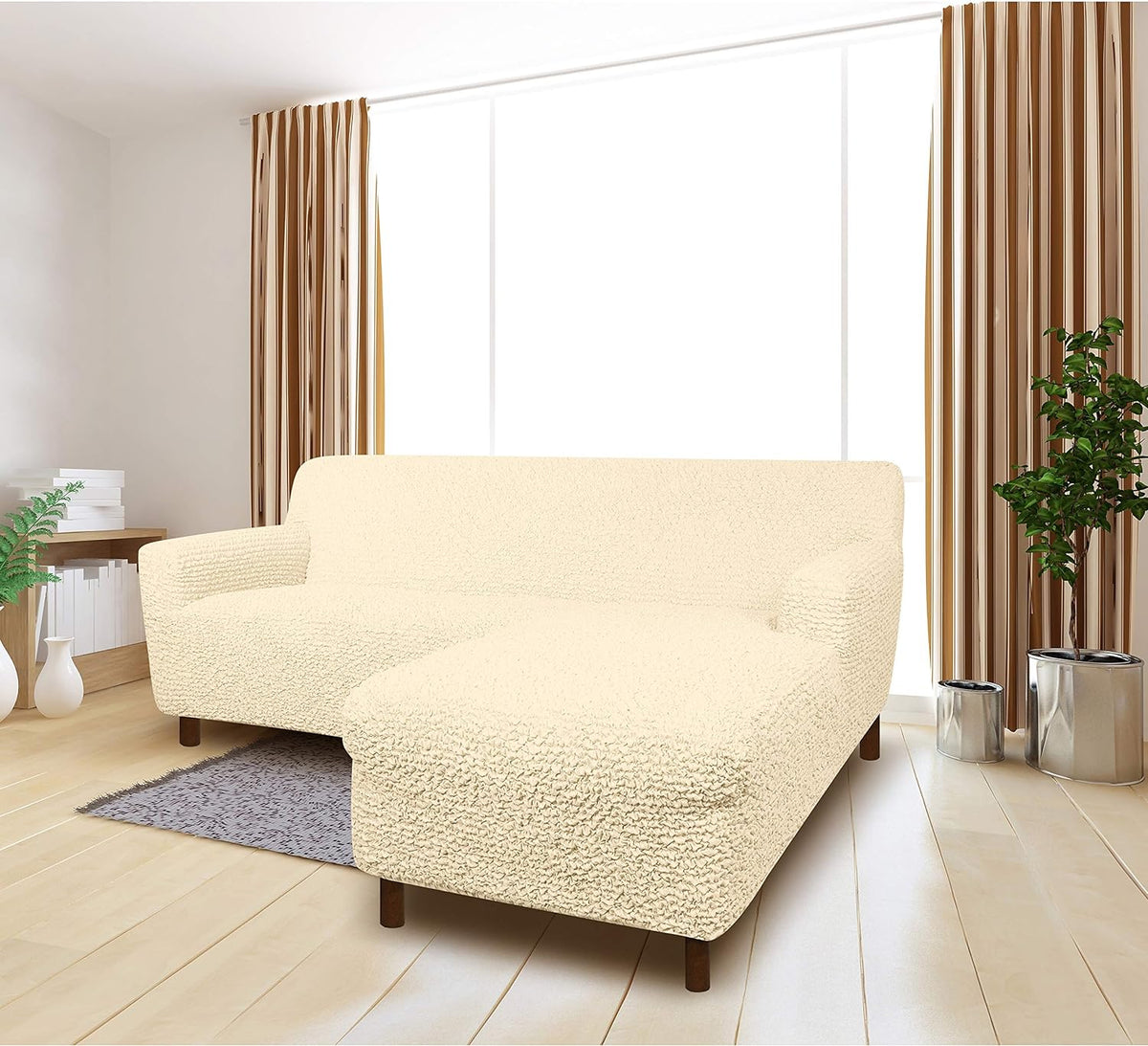 Cream L-Shape Sofa Slipcover M869562