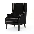 Black Traditional High Winged Back Club Chair K7558