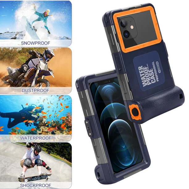 Waterproof Protective Case for Phones Up to 6.9 Inch with Lanyard F821