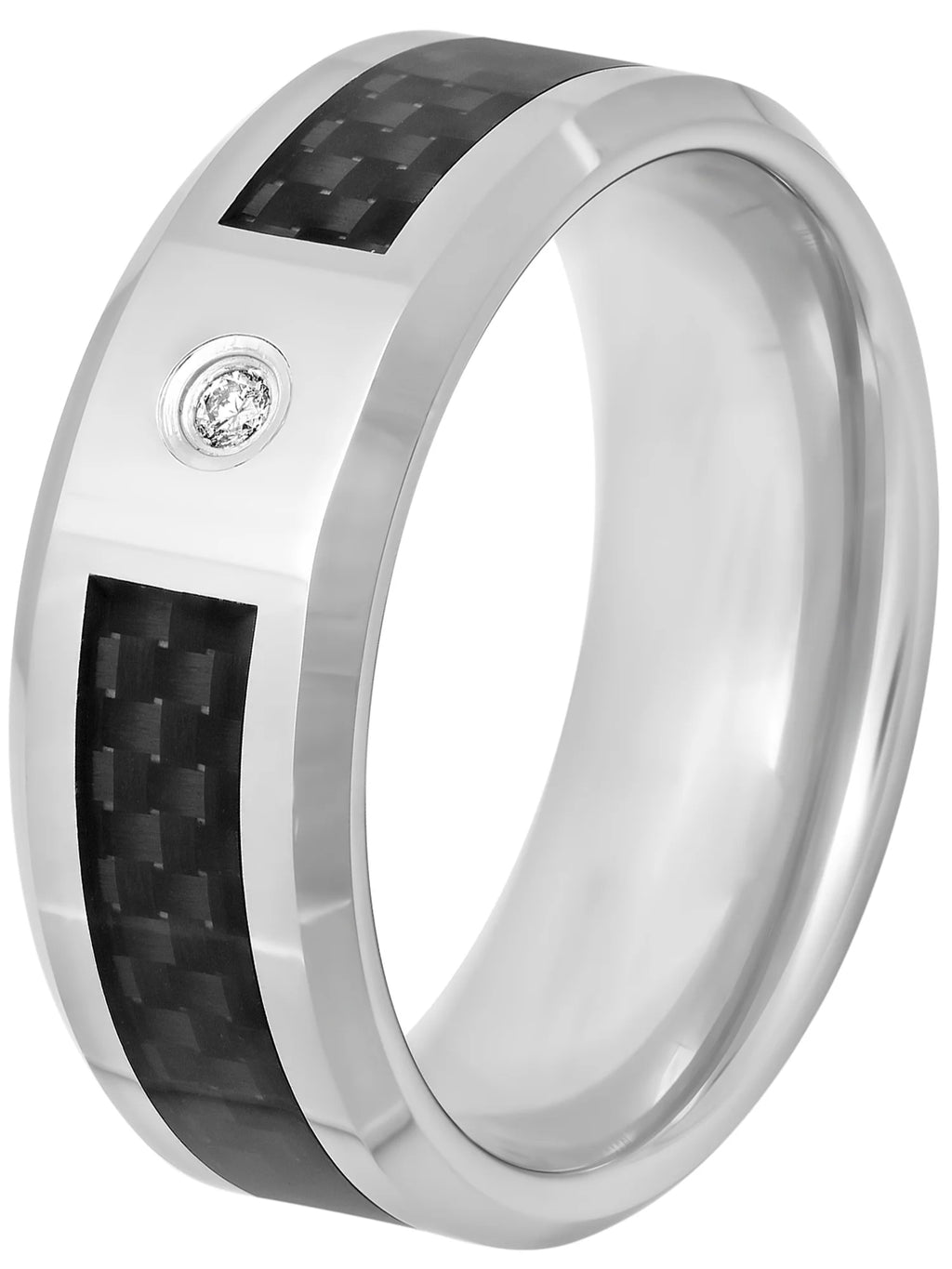 8mm Tungsten Carbon Fiber Men's Ring G2485