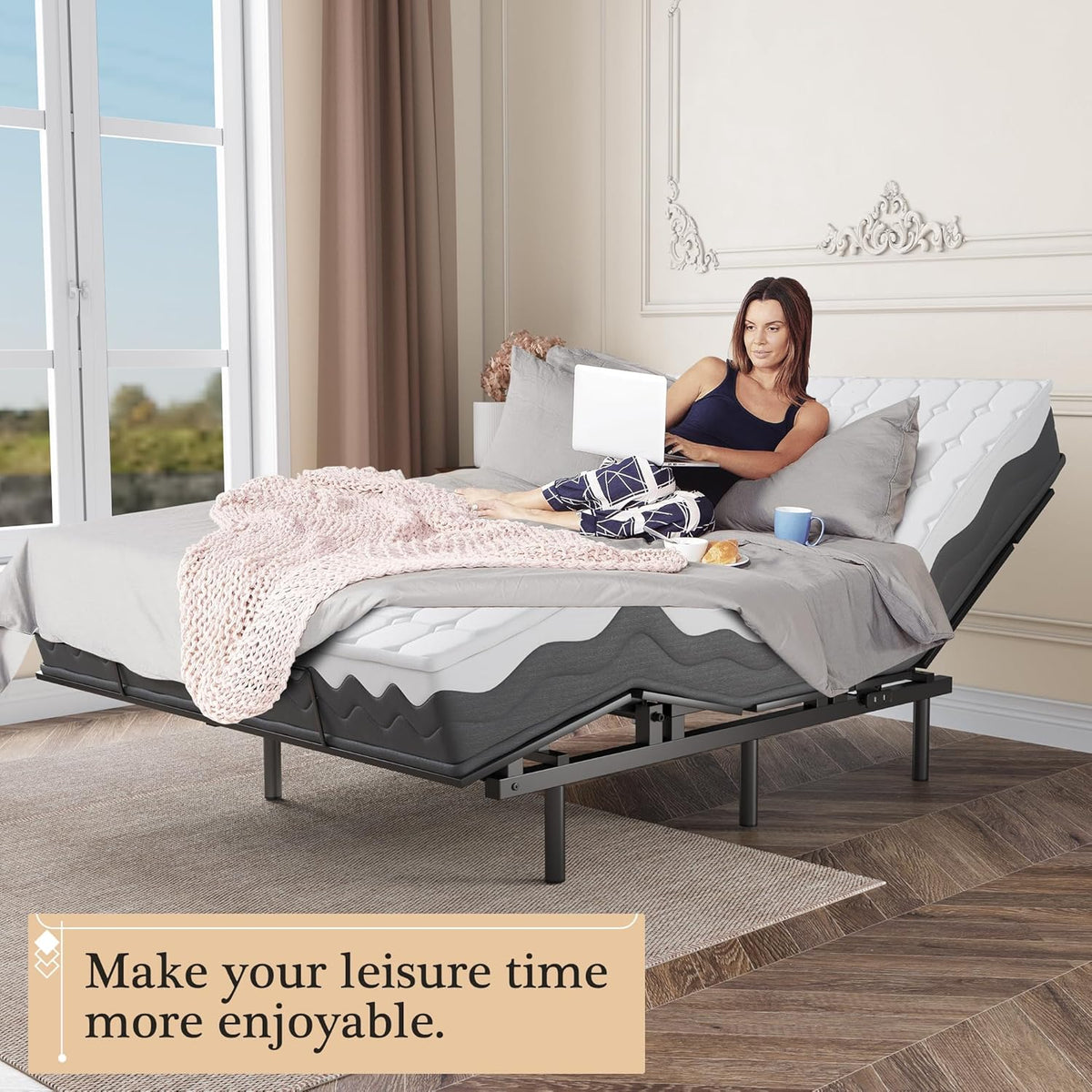 Adjustable Bed Frame with Wireless Remote and Zero Gravity I491546