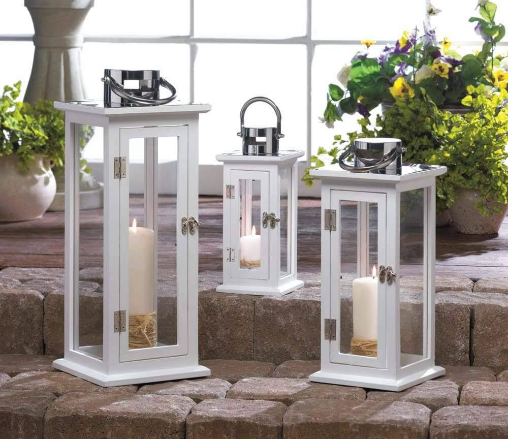 White Candle Lantern R312
