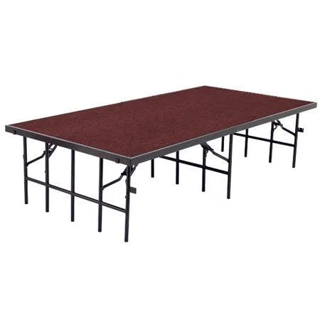 Portable Single Stages and Seated Risers in Carpet, Red B17980