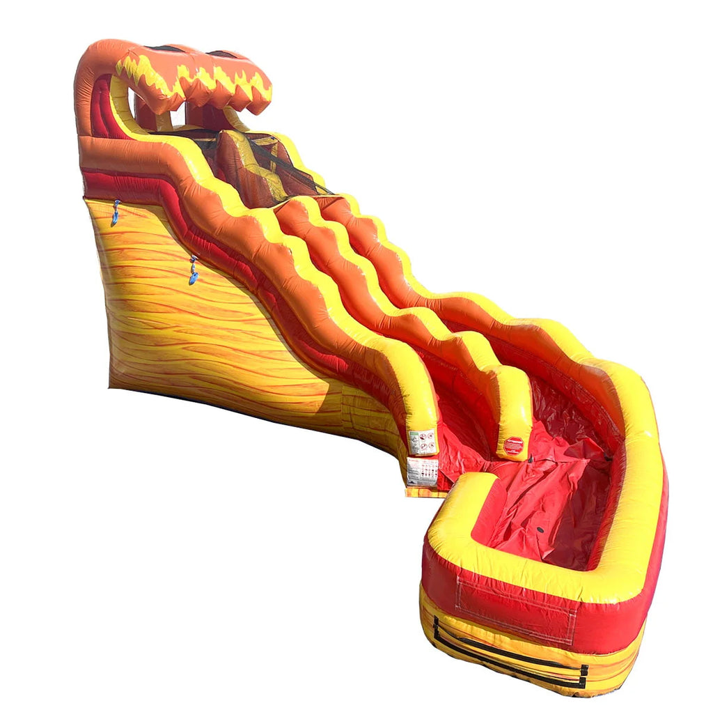 Blue Marble Wave Curved Inflatable Water Slide with Blower V56642