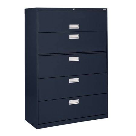 Blue 5-Drawer File Cabinet L580