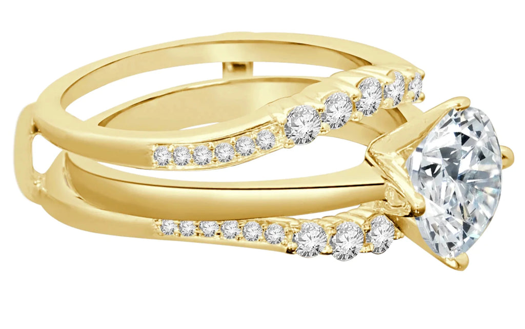 10K White Gold Diamond Engagement Ring Bridal Set K48818