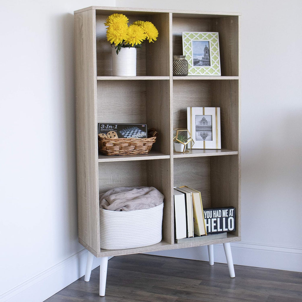 Oak/White Bookcase with Adjustable Shelving H421