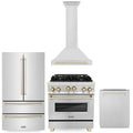 30 Inch Gas Range, Range Hood, Dishwasher, Refrigerator in Stainless Steel K203