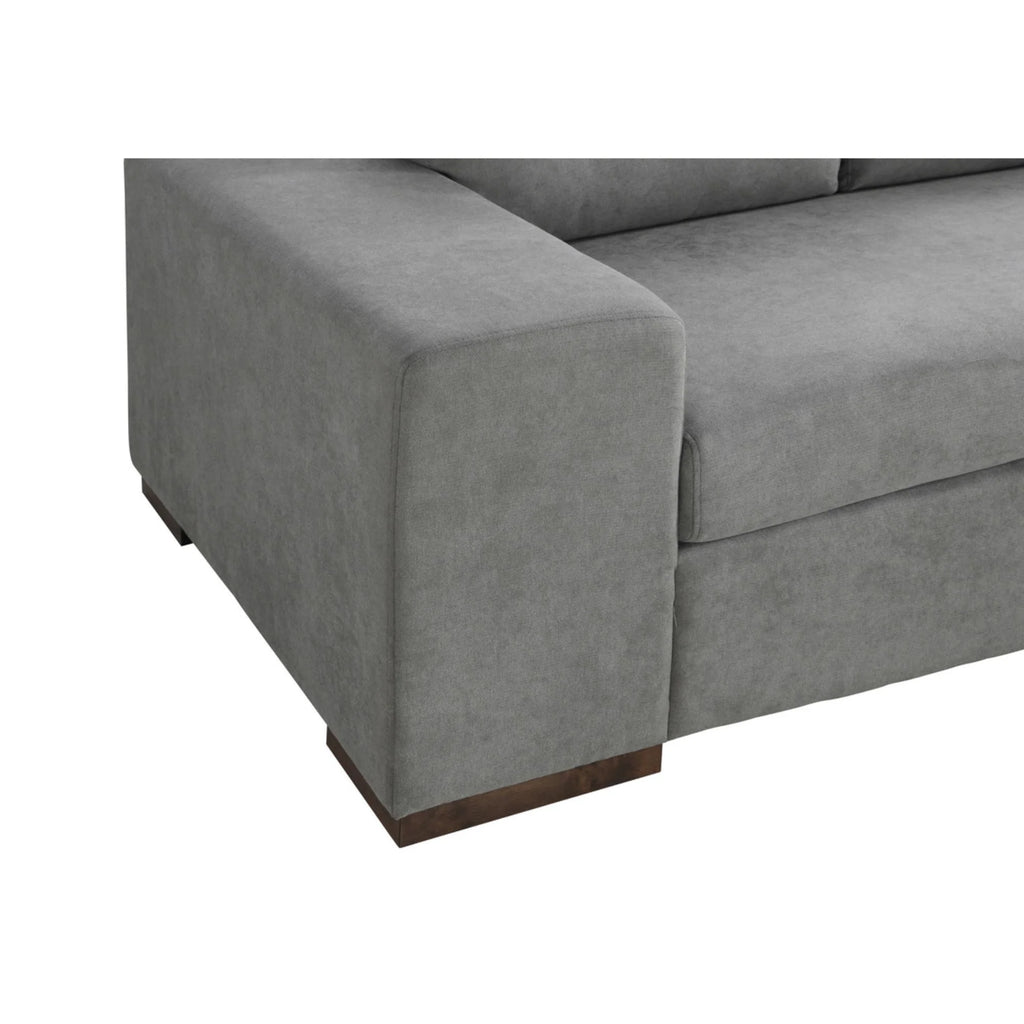 Bianca Gray Fabric Sectional Sofa with Console Table and Right Hand Facing Chaise P68203