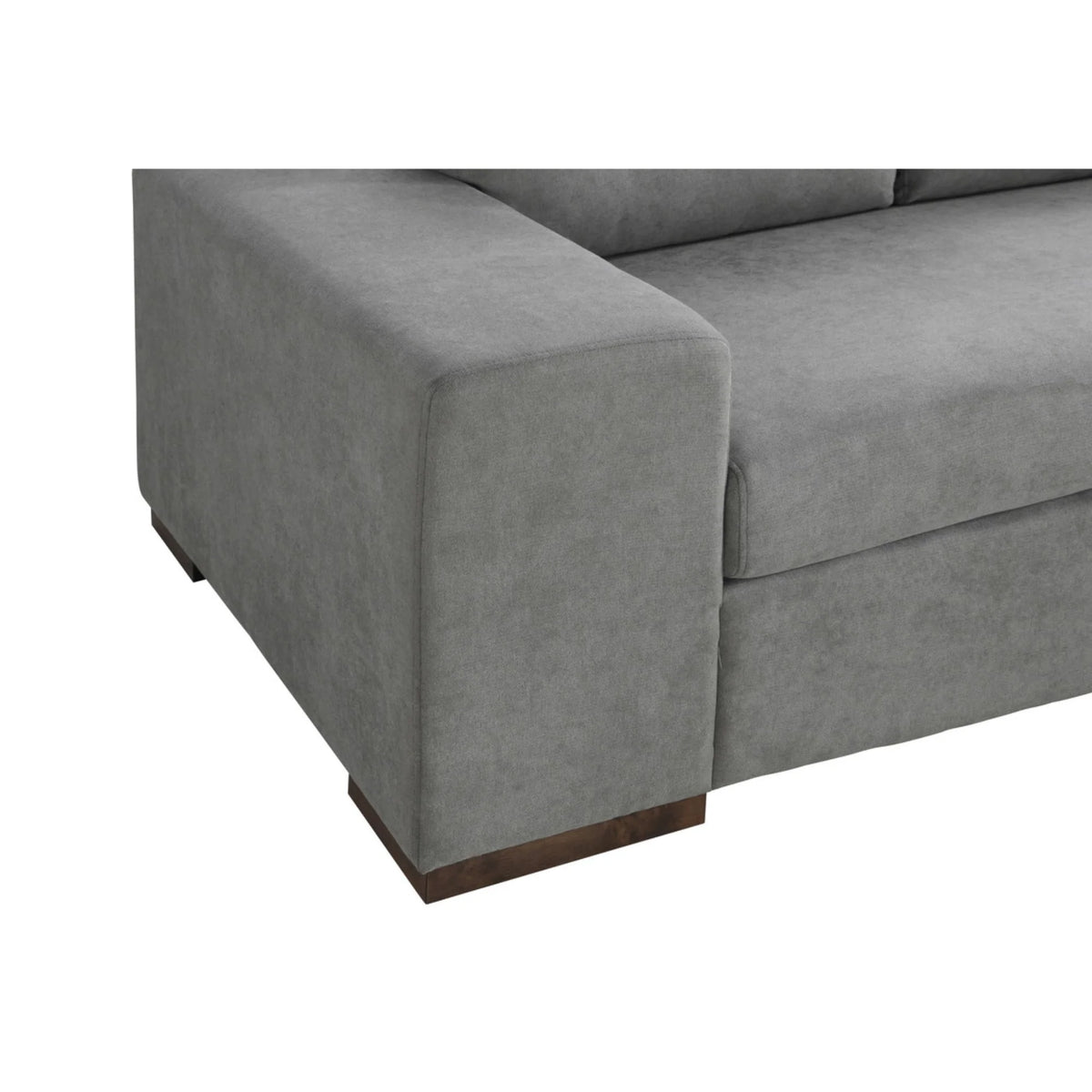 Bianca Gray Fabric Sectional Sofa with Console Table and Right Hand Facing Chaise P68203