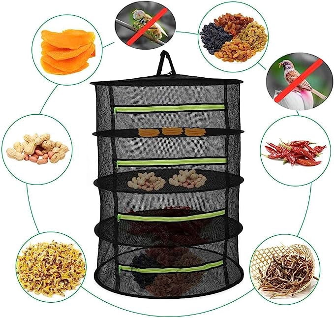 4-Layer Folding Nylon Mesh Drying Rack with Carrying Bag N193