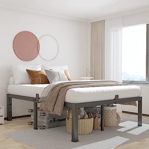 14 inch Full Size Bed Frame with Headboard Heavy Duty Steel Slats Q71197