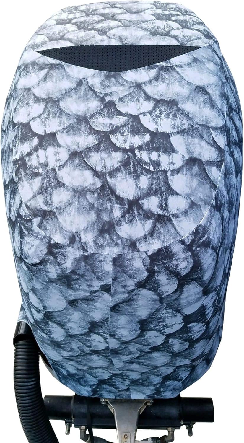 Grey Fish Scales Outboard Motor Cover C54702