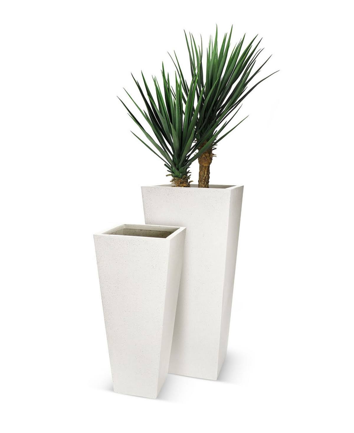 White Tapered Fiberstone Pot O248