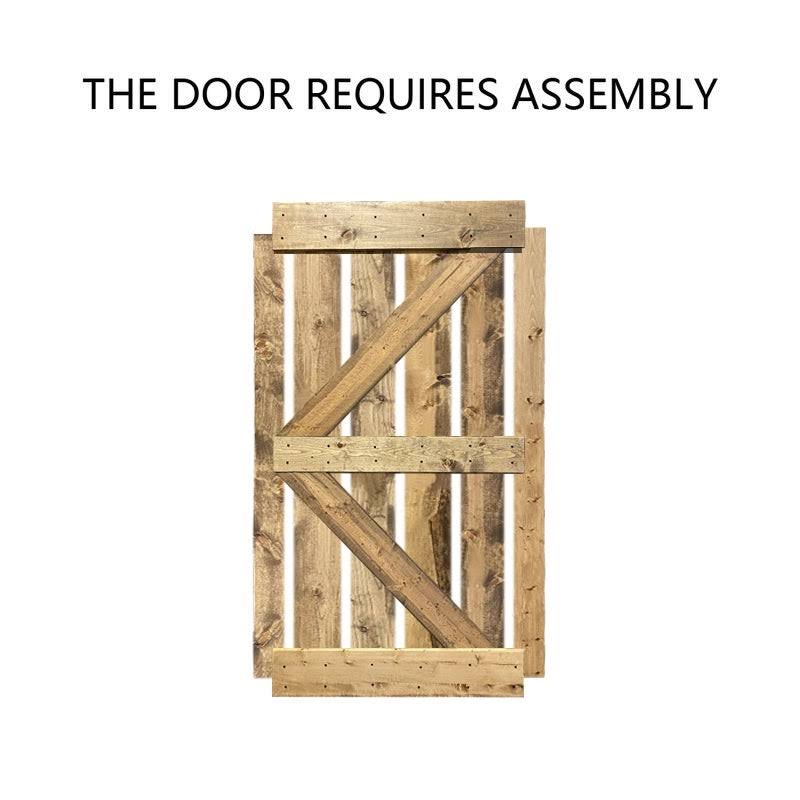 Solid Sage Green Stained Pine Wood Interior Sliding Barn Door Slab B660541