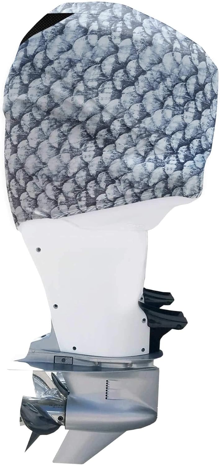 Grey Fish Scales Outboard Motor Cover C54702