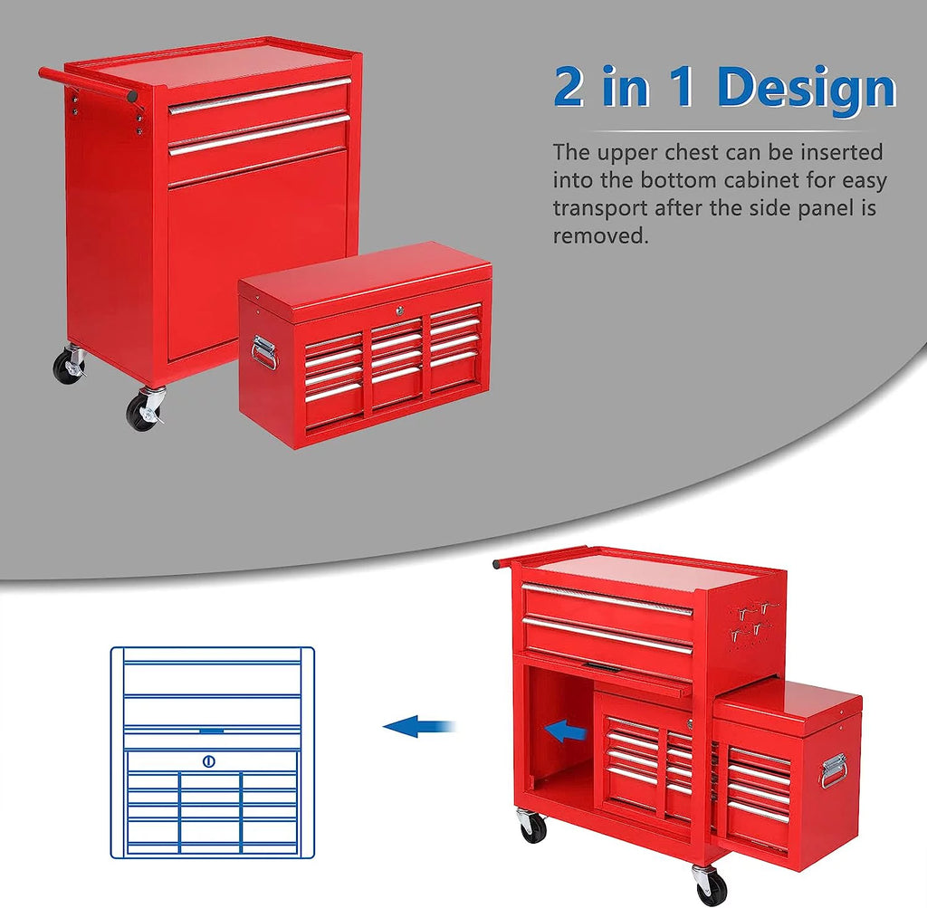 8 Drawer Rolling Tool Chest with Lock I667