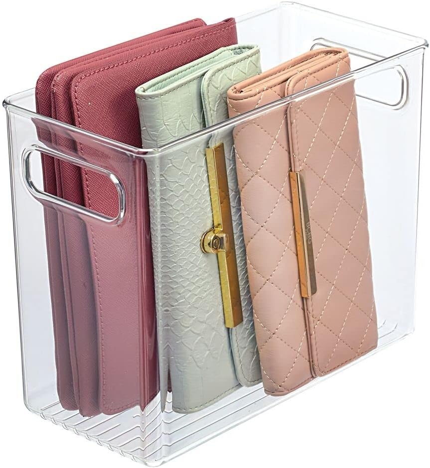 Clear Plastic Storage Basket with Handles D5171