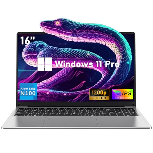 16 Inch Laptop Computer with 16GB RAM 1TB SSD N100 Processor FHD 1920 * 1200 Backlit Keyboard Windows 11 Pro Fingerprint Unlock H13218