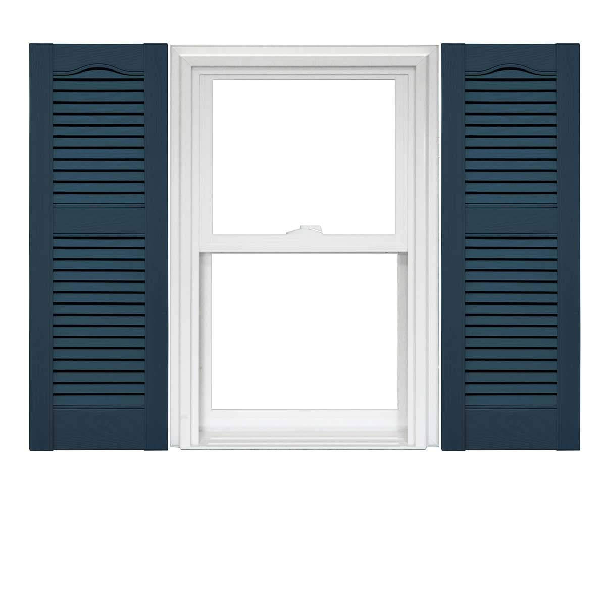 Vinyl Open Louver Shutters 1 Pair 14.5 x 72 Classic Blue U699