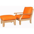 Teak Armchair & Ottoman X11519