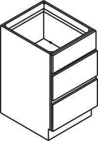 21 inch Wide 3 Drawer Light Gray Kitchen Cabinet P539207