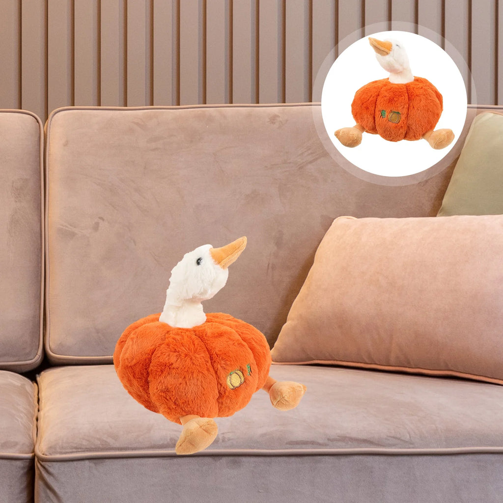 Plush Pumpkin Duck Stuffed Animal Doll G8040