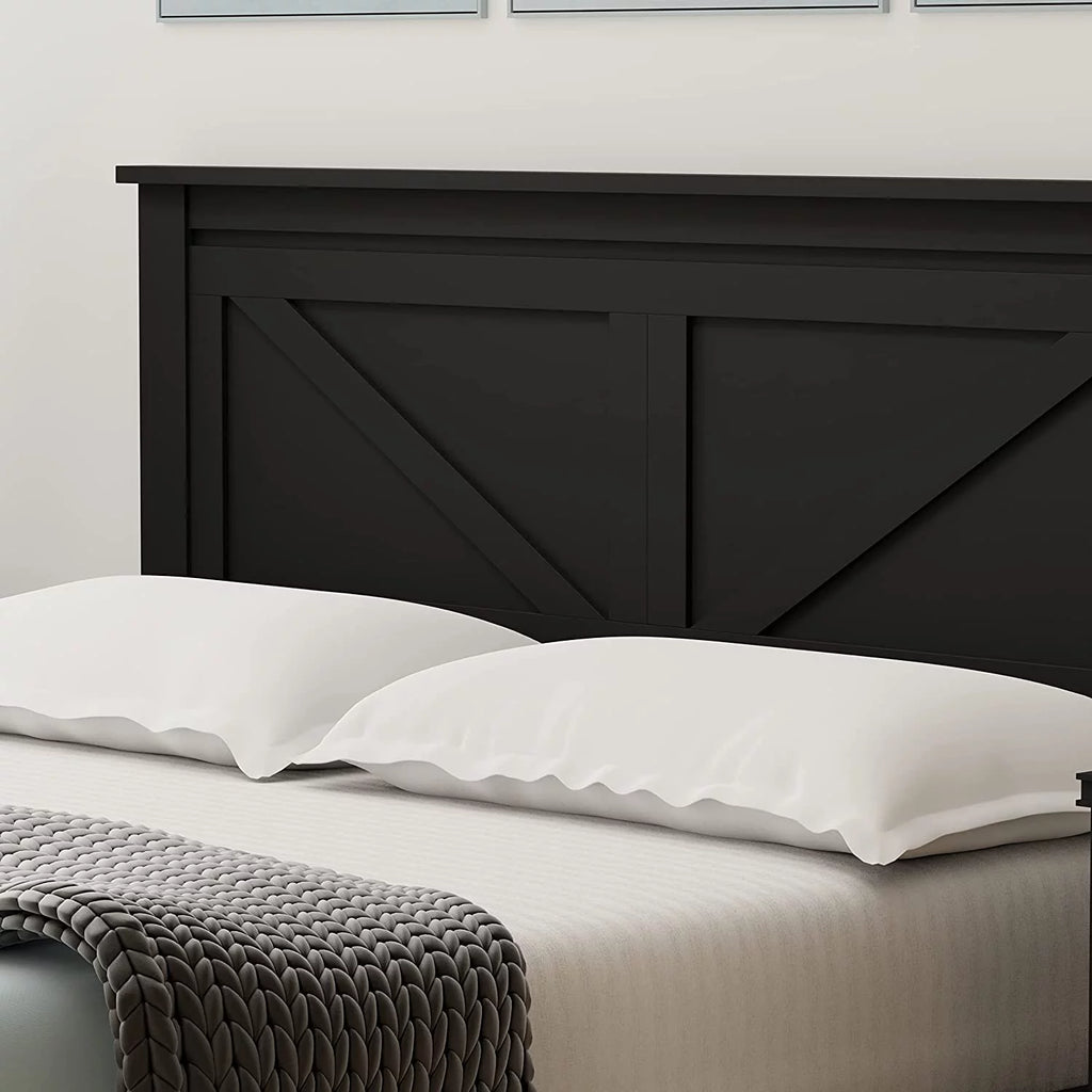 Solid Wood Platform Bed Twin Black W31587