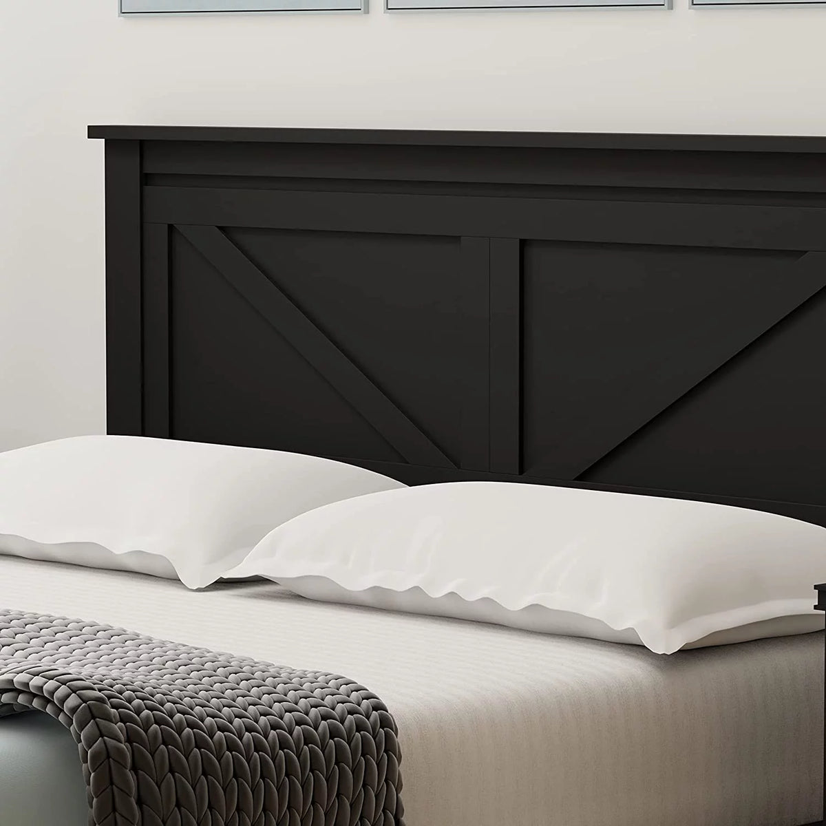Solid Wood Platform Bed Twin Black W31587