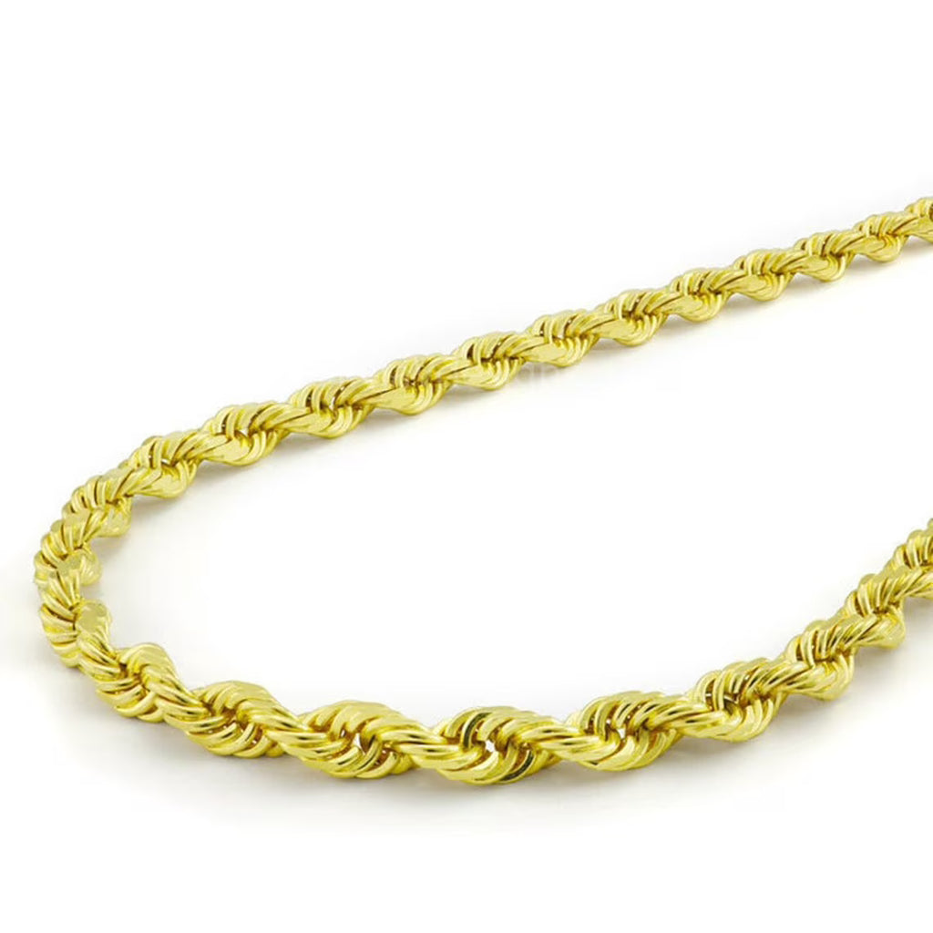 14k Gold Plated 925 Sterling Silver Italian Rope Chain 4mm C56787