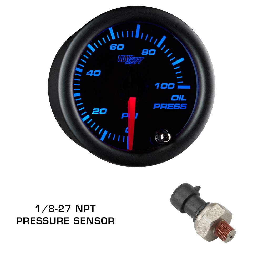 Tinted 7 Color 30 PSI Boost/Vacuum, 100 PSI Oil Pressure & Oil Temperature Gauges, Black Triple Pillar Pod G133704