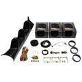 Tinted 7 Color 30 PSI Boost/Vacuum, 100 PSI Oil Pressure & Oil Temperature Gauges, Black Triple Pillar Pod G133704