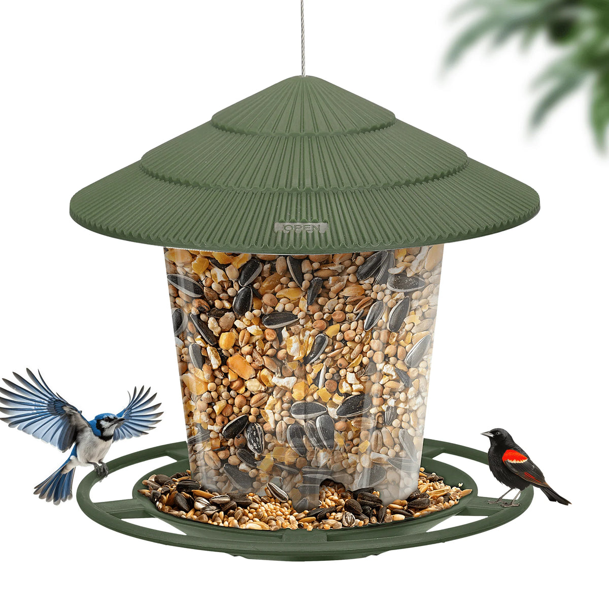 Squirrel Proof Blue Plastic Bird Feeders G348977