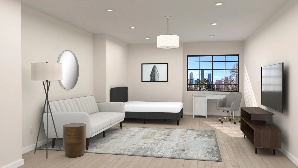 54W Linen White Oak Computer Desk with Storage L51534