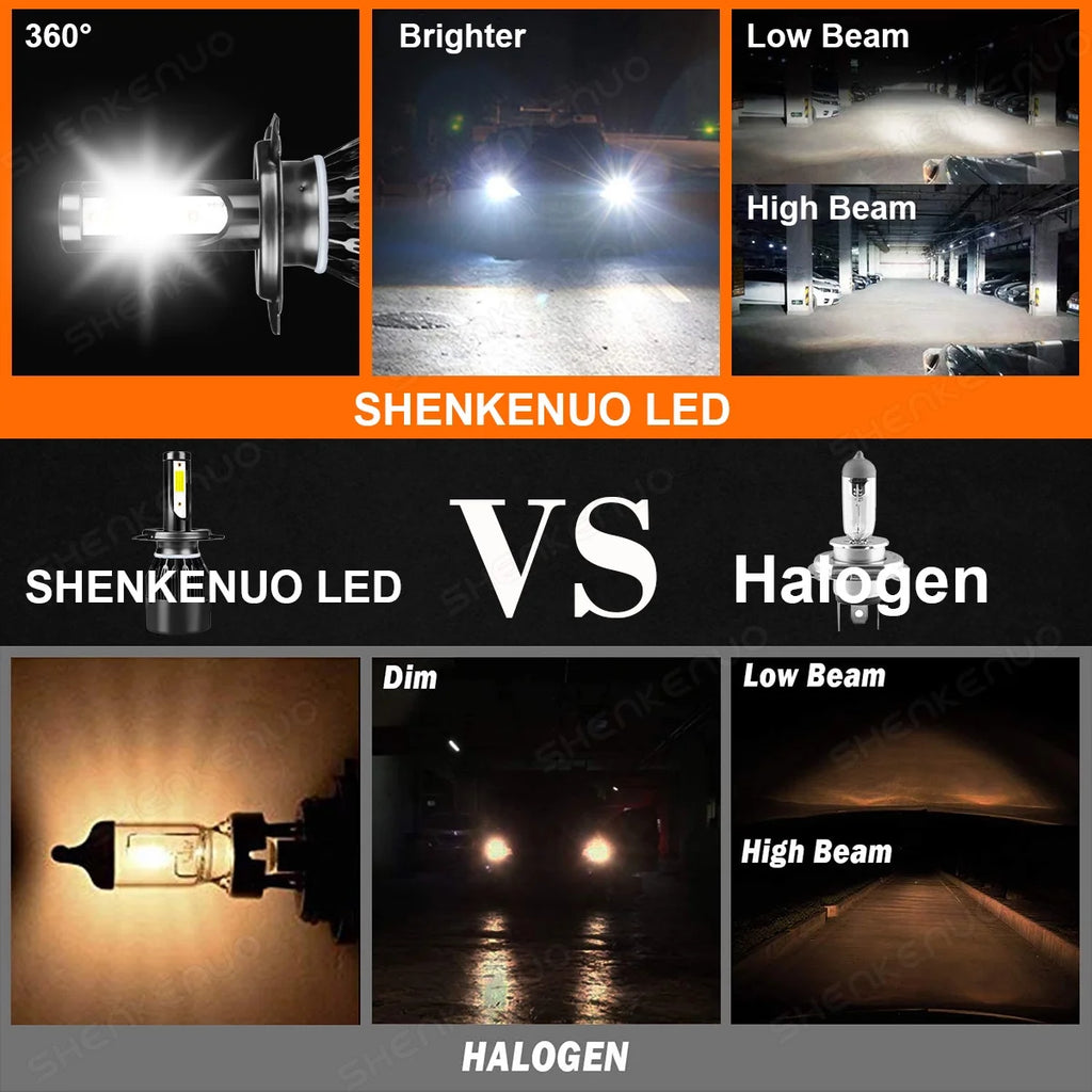H4 High&Low Beam H11 Fog Light LED Headlight Bulbs 4pcs D56693