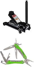 2 Ton Low Profile Quick Rise Steel Floor Jack and 12 in 1 Multitool with Nylon Sheath K2538
